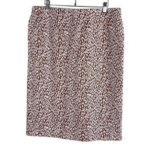 Loft Animal Print Skirt L Brown Chic Urban Dainty Euro Summer Preppy Classic 80s